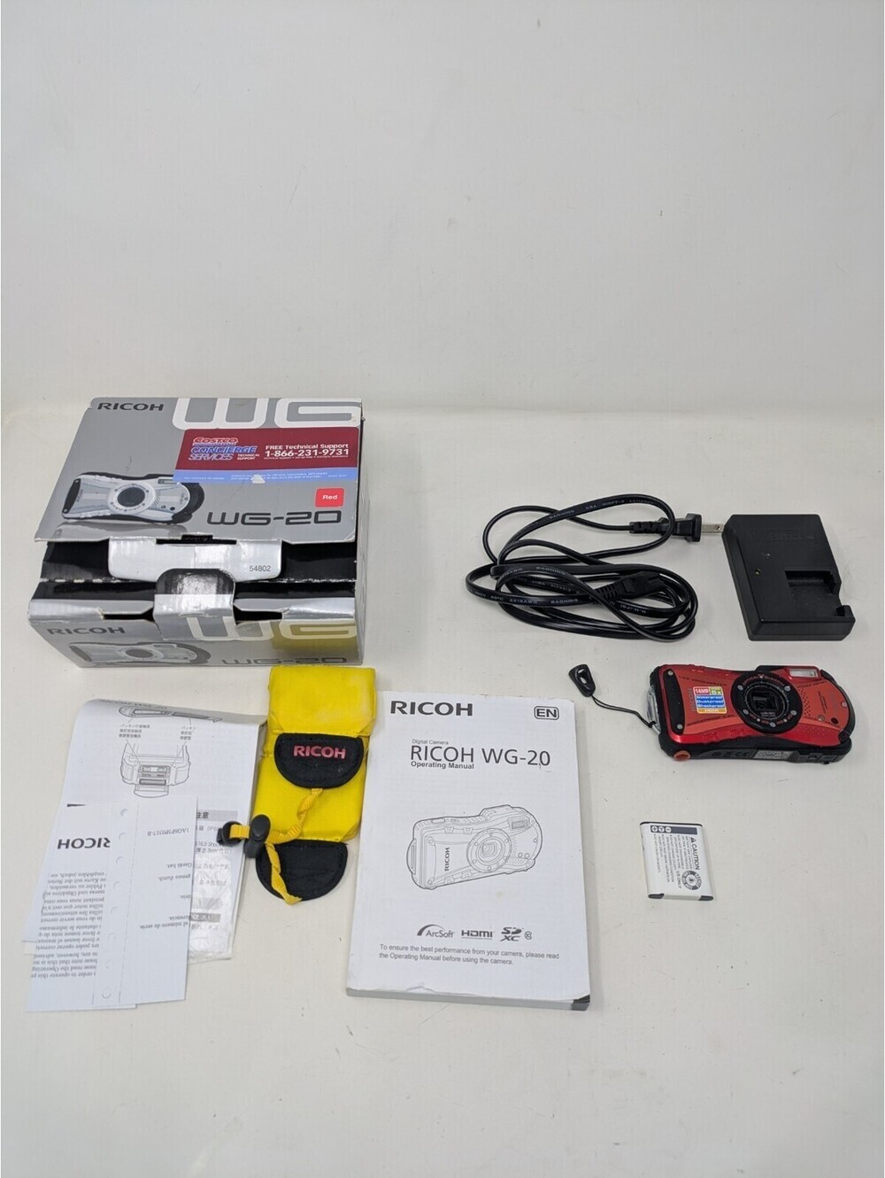 Ricoh WG-20 14MP Waterproof Shockproof Dustproof Digital Camera RED